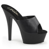 Pleaser KISS-201 Black Vegan Leather High Heeled Mules