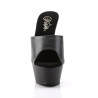 Pleaser KISS-201 Black Vegan Leather High Heeled Mules