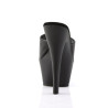 Pleaser KISS-201 Black Vegan Leather High Heeled Mules