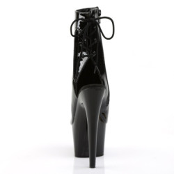 Pleaser ADORE-1018 Black Patent High Heeled Ankle Boots