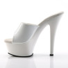 Pleaser KISS-201 White Patent High Heeled Mules Women