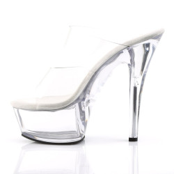 Pleaser KISS-202 Transparent High Heeled Mules Women