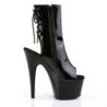 Pleaser ADORE-1018 Black Patent High Heeled Ankle Boots