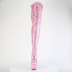 Pleaser ADORE-3020GP Rose Glitter Laced Thigh High Boots