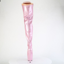 Pleaser ADORE-3020GP Rose Glitter Laced Thigh High Boots