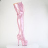 Pleaser ADORE-3020GP Rose Glitter Laced Thigh High Boots