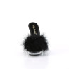 Fabulicious LIP-101-8 Black Satin Transparent Mules