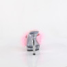 Fabulicious LIP-101-8 Rose Satin Fur Transparent Mules