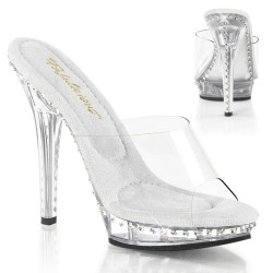 Fabulicious LIP-101LS Transparent High Heeled Mules