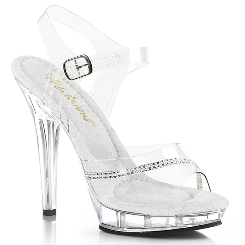 Fabulicious LIP-108R Clear Strass High Heeled Sandals Fabulicious LIP-108R Clear Strass High Heeled Sandals
