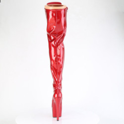 Pleaser ADORE-3020GP Red Glitter Laced Thigh High Boots