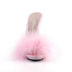 Fabulicious POISE-501F Rose Satin Feathers Mules Women