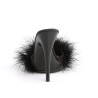 Fabulicious POISE-501F Black Feathers High Heeled Mules