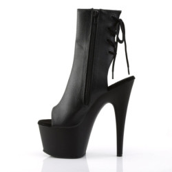 Pleaser ADORE-1018 Black Vegan Leather Ankle Boots