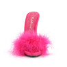 Fabulicious POISE-501F Pink Satin Feathers Mules Women