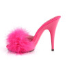 Fabulicious POISE-501F Pink Satin Feathers Mules Women
