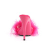 Fabulicious POISE-501F Pink Satin Feathers Mules Women