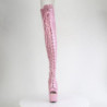 Pleaser ADORE-3021GP Rose Glitter Laced Thigh High Boots
