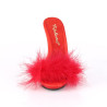 Fabulicious POISE-501F Red Satin Feathers Mules Women