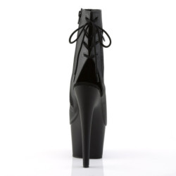 Pleaser ADORE-1018 Black Vegan Leather Ankle Boots