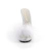 Fabulicious POISE-501F White Feathers High Heeled Mules