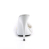 Fabulicious POISE-501F White Feathers High Heeled Mules