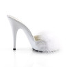 Fabulicious POISE-501F White Feathers High Heeled Mules