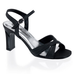Fabulicious ROMANCE-313 Black Satin Vegan Women Shoes