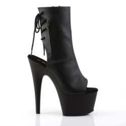 Pleaser ADORE-1018 Black Vegan Leather Ankle Boots