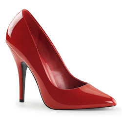 Pleaser SEDUCE-420 Red Pointed Toe Heeled Pumps