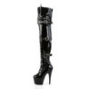 Pleaser ADORE-3028 Patent Buckle Thigh High Boots