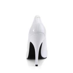 Pleaser SEDUCE-420 White Pointed Toe Heeled Pumps