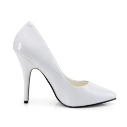 Pleaser SEDUCE-420 White Pointed Toe Heeled Pumps