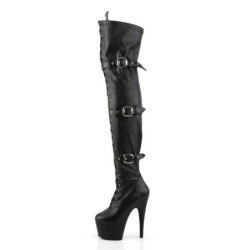 Pleaser ADORE-3028 Vegan Buckle Thigh High Boots