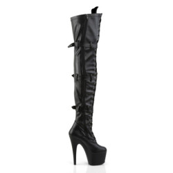 Pleaser ADORE-3028 Vegan Buckle Thigh High Boots
