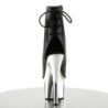 Pleaser ADORE-1018 Black Vegan Leather Silver Chrome