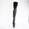 Pleaser ADORE-3055 Patent Platform Thigh High Boots