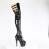 Pleaser ADORE-3055 Patent Platform Thigh High Boots