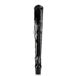 Pleaser ADORE-3063 Black Laced Platform Overknee Boots