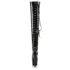Pleaser ADORE-3063 Black Laced Platform Overknee Boots