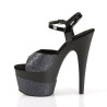 Pleaser ADORE-709-2G Black Glitter Sale Women