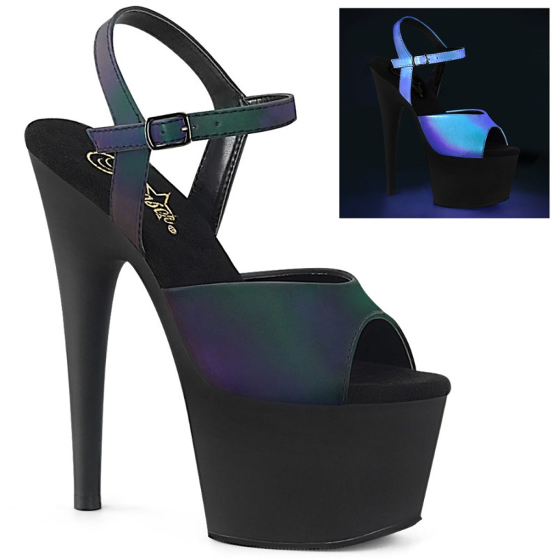 Pleaser ADORE-709REFL Green Reflective Black Sale Women Pleaser ADORE-709REFL Green Reflective Black Sale Women