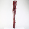Pleaser ADORE-3063 Burgundy Laced Platform Overknee Boots
