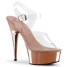 Pleaser DELIGHT-608 Transparent Rose Gold Chrome Sale