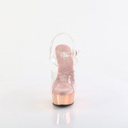 Pleaser DELIGHT-608 Transparent Rose Gold Chrome Sale