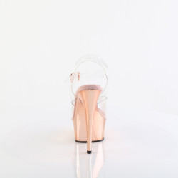 Pleaser DELIGHT-608 Transparent Rose Gold Chrome Sale