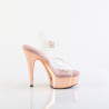 Pleaser DELIGHT-608 Transparent Rose Gold Chrome Sale