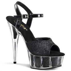 Pleaser DELIGHT-609-5G Black Glitter Sale Women