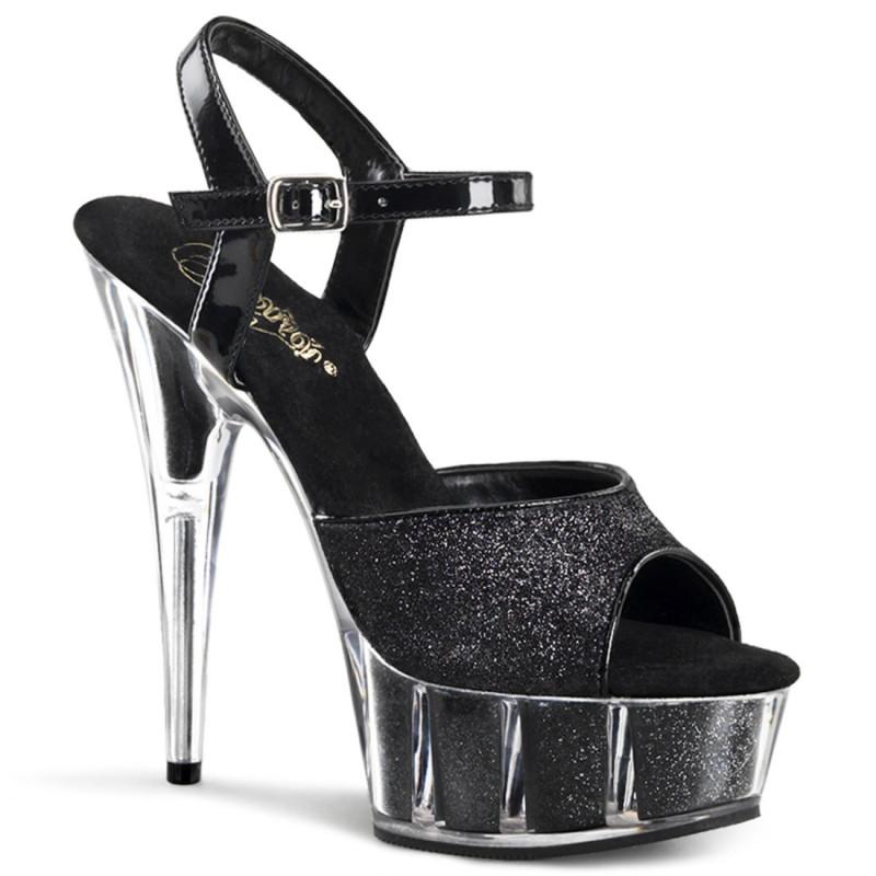 Pleaser DELIGHT-609-5G Black Glitter Sale Women Pleaser DELIGHT-609-5G Black Glitter Sale Women