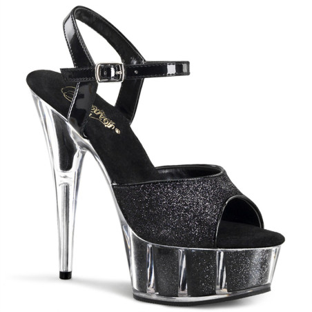 Pleaser DELIGHT-609-5G Black Glitter Sale Women